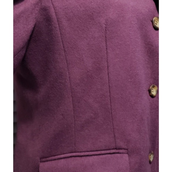 Vintage LL Bean Blazer Women's Size 8P Purple Wool Cashmere Blend Pockets Lined - Picture 14 of 14